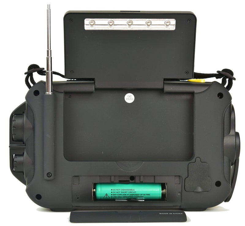 Kaito راديو كايتو KA600L للطوارئ 5 طرق يعمل بالطاقة AM/FM/SW NOAA مع تنبيه الطقس، يعمل بالطاقة الشمسية، ومولد دينامو، ومصباح يدوي ومصباح قراءة، راديو رقمي مع لوحة شمسية (أسود) - Image 4